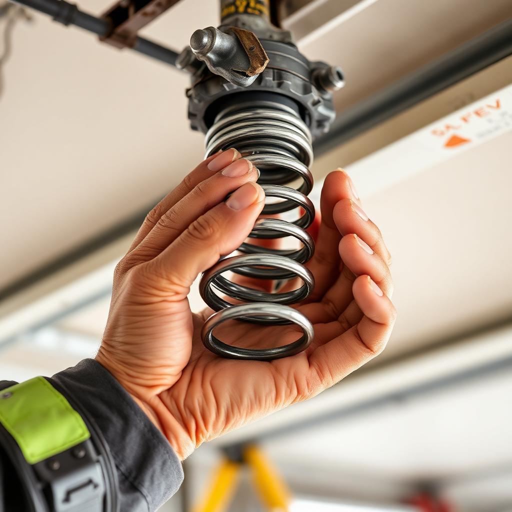 Garage door spring replacement repair service by professional technician
